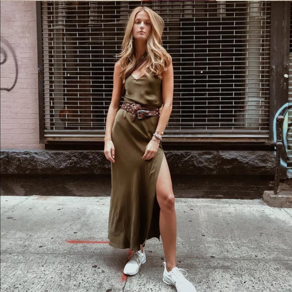 Mia Maxi Dress in Army Green - Picture 4 of 8